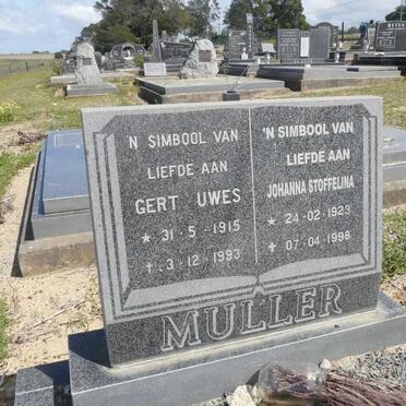 MULLER Gert Uwes 1915-1993 &amp; Johanna Stoffelina 1923-1998