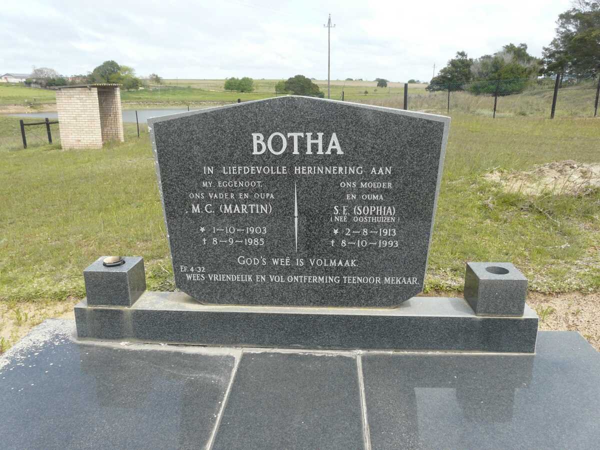 BOTHA M.C. 1903-1985 &amp; S.E. OOSTHUIZEN 1913-1993