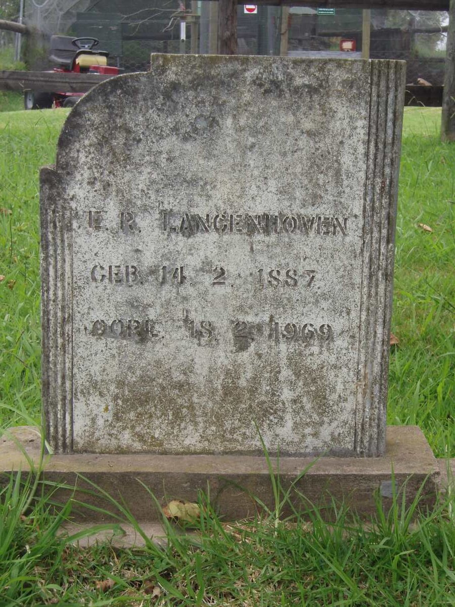 LANGENHOVEN E.R. 1887-1969