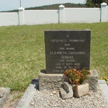 GERICKE Elizabeth Catharina nee BASSON 1888-1973
