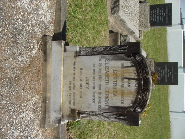 GERICKE Gertruida Elizabeth 1853-1951 :: GERICKE Joey -1941