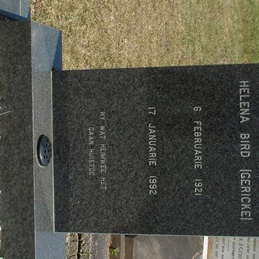 BIRD Helena nee GERICKE 1921-1992