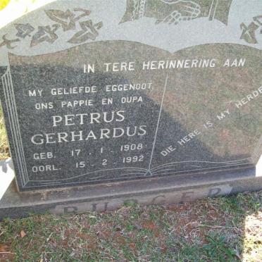 BURGER Petrus Gerhardus 1908-1992