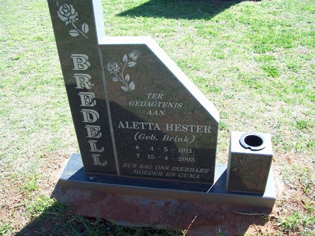 BREDELL Aletta Hester nee BRINK 1911-2003