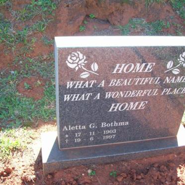 BOTHMA Aletta G. 1903-1997