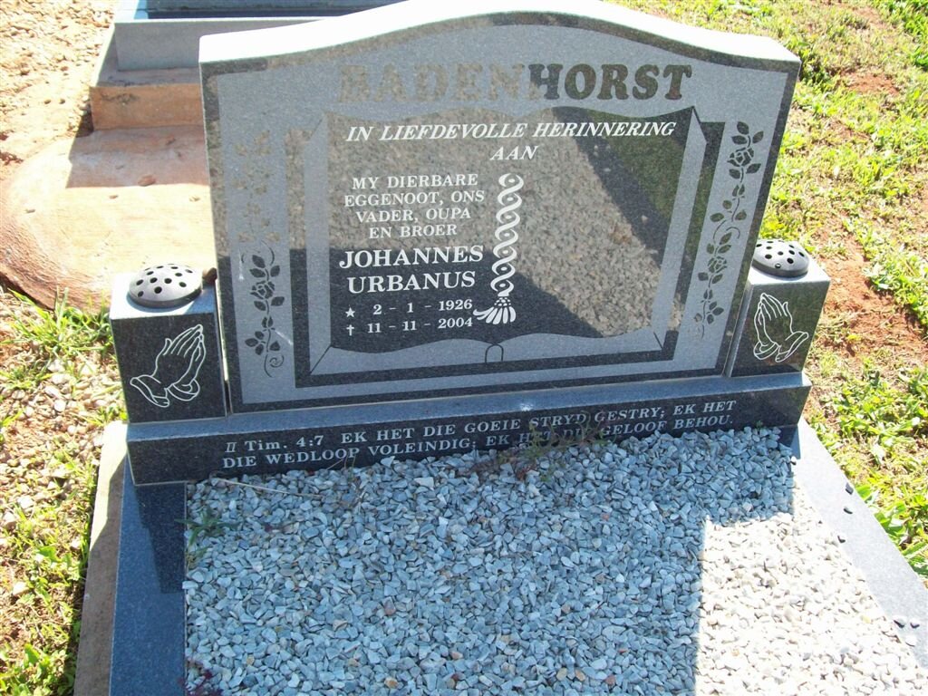 BADENHORST Johannes Urbanus 1926-2004