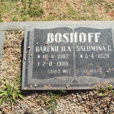 BOSHOFF Barend H.A. 1902-1986 &amp; Salomina C. 1928-