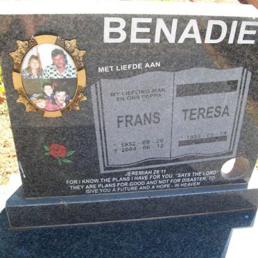 BENADIE Frans 1952-2004 &amp; Teresa 1953-