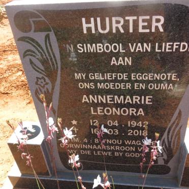 HURTER Annemarie Leonora 1942-2018