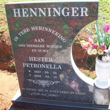 HENNINGER Hester Petronella 1927-2005