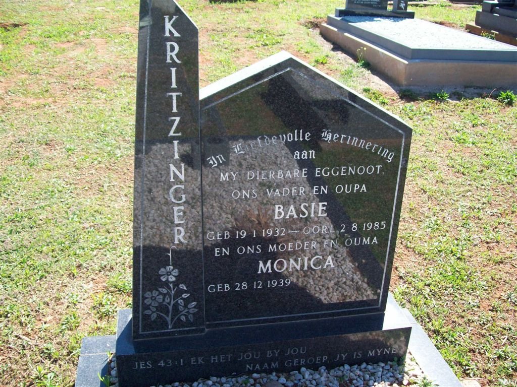 KRITZINGER Basie 1932-1985 &amp; Monica 1939-