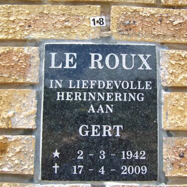 ROUX Gert, le 1942-2009