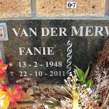 MERWE Fanie, van der 1948-2011