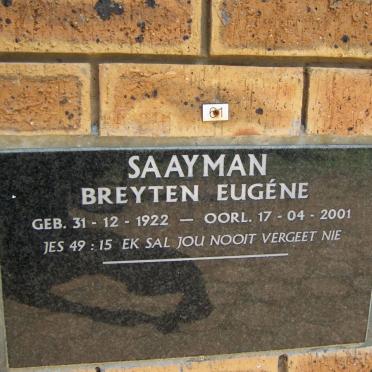 SAAYMAN Breyten Eugene 1922-2001