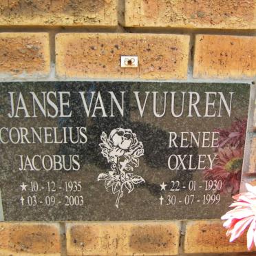 VUUREN Cornelius Jacobus, Janse van 1935-2003 &amp; Renee Oxley 1930-1999
