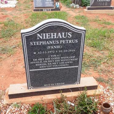 NIEHAUS Stephanus Petrus 1972-2018