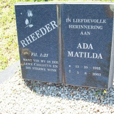 RHEEDER Ada Matlida 1915-2003