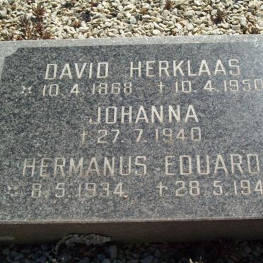 SCHOLTZ David Herklaas 1868-1950 :: SCHOLTZ Johanna -1940 :: SCHOLTZ Hermanus Eduard 1934-1943