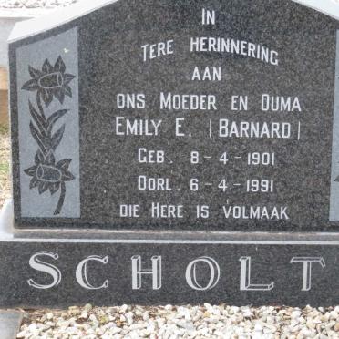 SCHOLTZ Emily E. nee BARNARD 1901-1991