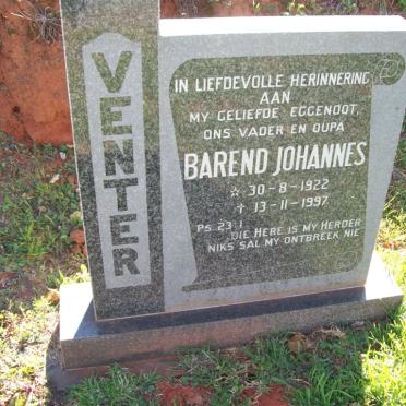 VENTER Barend Johannes 1922-1997