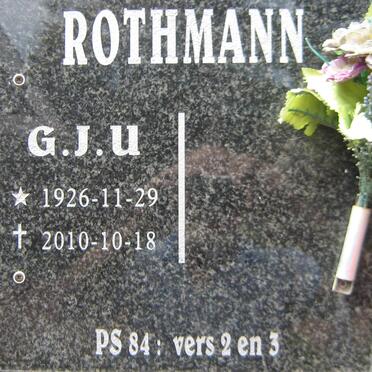 ROTHMANN G.J.U. 1926-2010