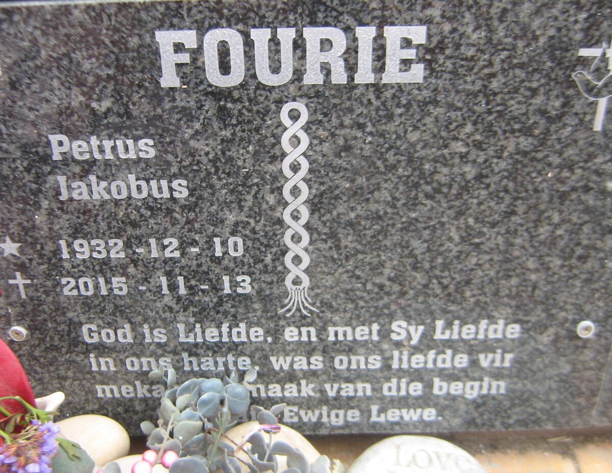 FOURIE Petrus Jakobus 1932-2015