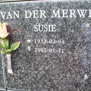 MERWE Susie, van der 1933-2005