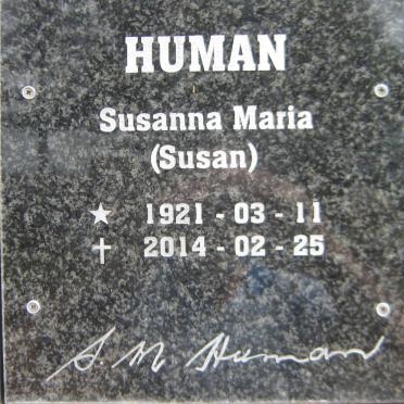 HUMAN Susanna Maria 1921-2014