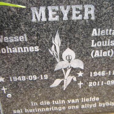 MEYER Wessel Johannes 1948- &amp; Aletta Louisa 1946-2011