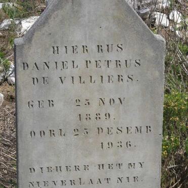 VILLIERS Daniel Petrus, de 1889-1936