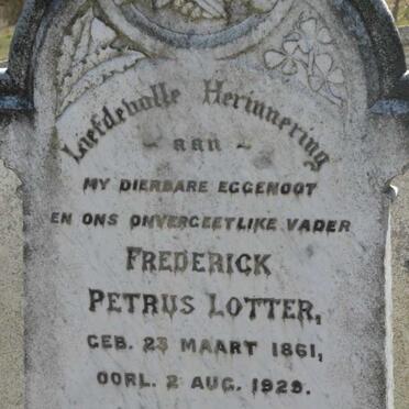 LOTTER Frederick Petrus 1861-192?