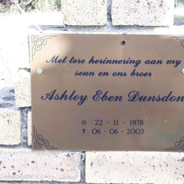 DUNSDON Ashley Eben 1978-2003