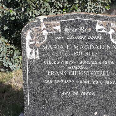 ? Frans Christoffel 1872-1957 &amp; Maria E. Magdalena FOURIE 1877-1949