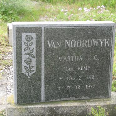 NOORDWYK Martha J.G., van nee KEMP 1921-1977