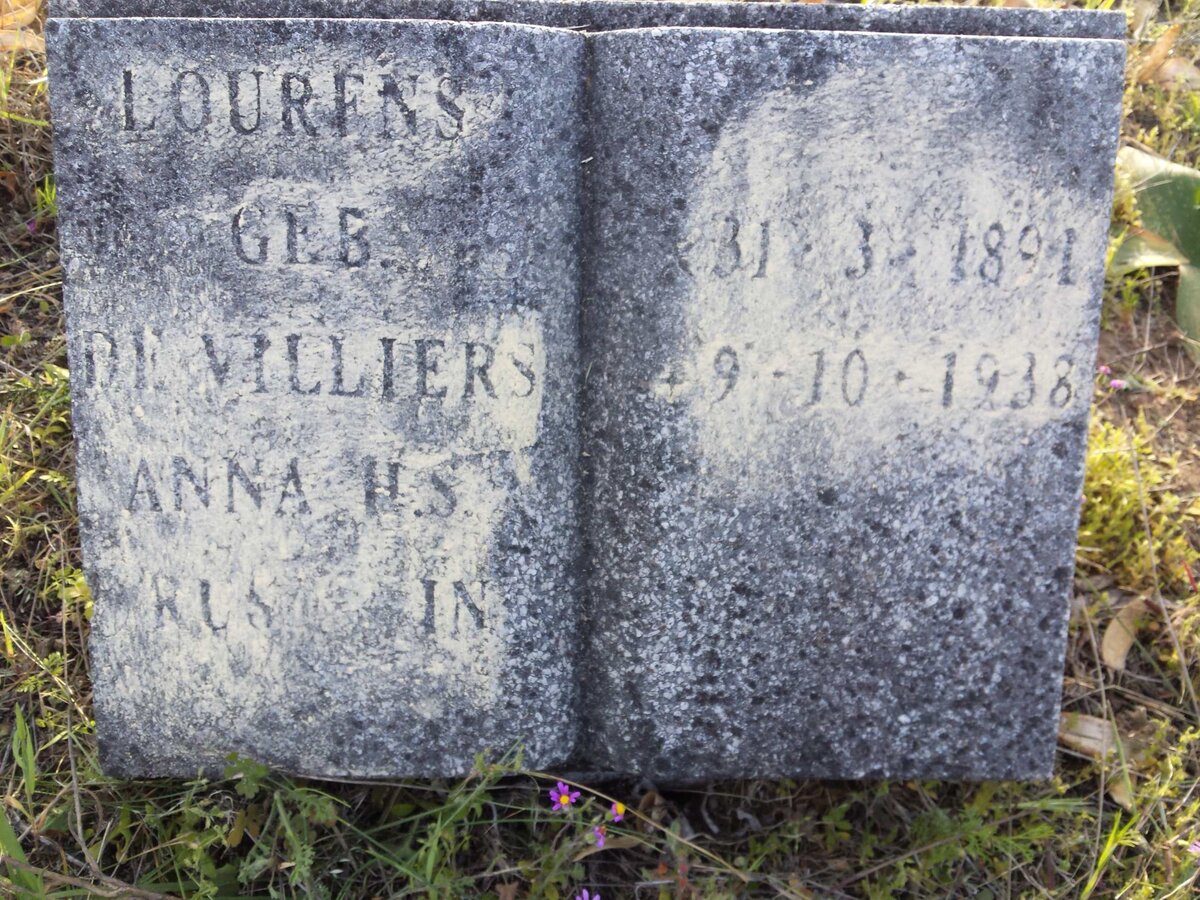 LOURENS Anna H.S. nee DE VILLIERS 1891-1938