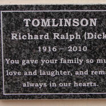 TOMLINSON Richard Ralph 1916-2010