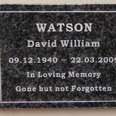 WATSON David William 1940-2009