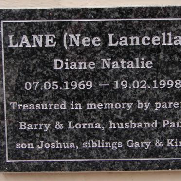 LANE Diane Natalie nee LANCELLAS 1969-1998
