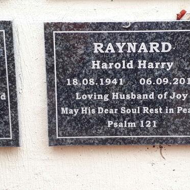 RAYNARD Harold Harry 1941-2016