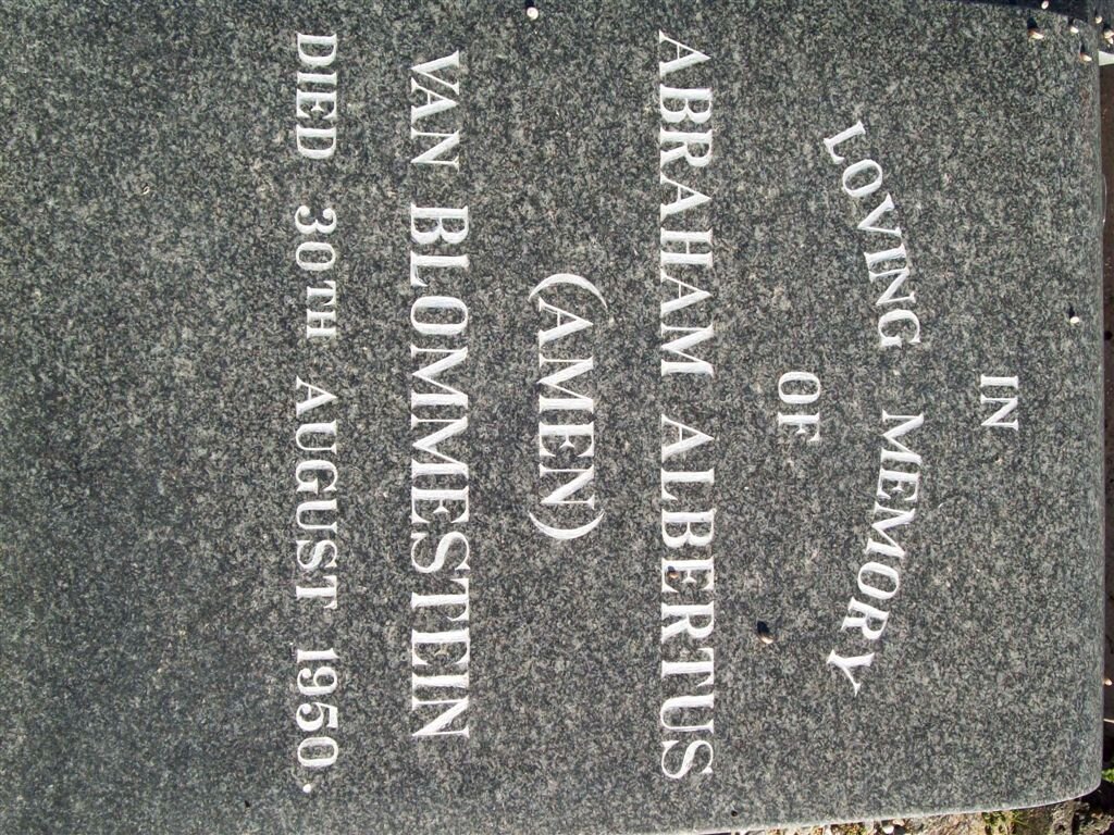 BLOMMESTEIN Abraham Albertus, van -1950