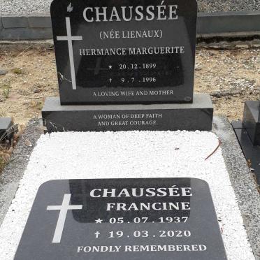 CHAUSSEE Hermance Marguerite nee LIENAUX 1899-1996 :: CHAUSSEE Francine 1937-2020