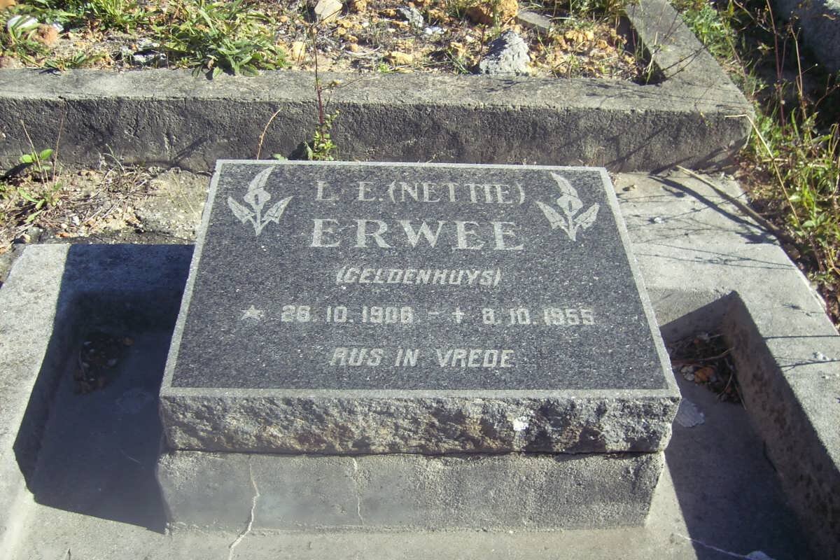 ERWEE L.E. nee GELDENHUYS 1908-1955