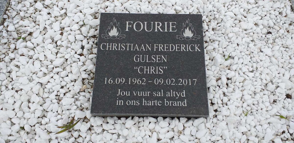 FOURIE Christiaan Frederick Gulsen 1962-2017