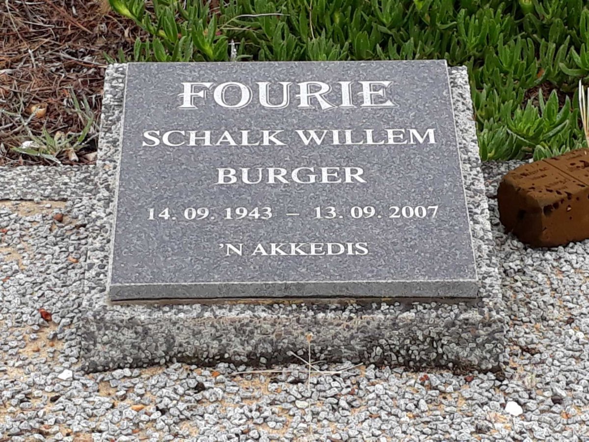 FOURIE Schalk Willem Burger 1943-2007