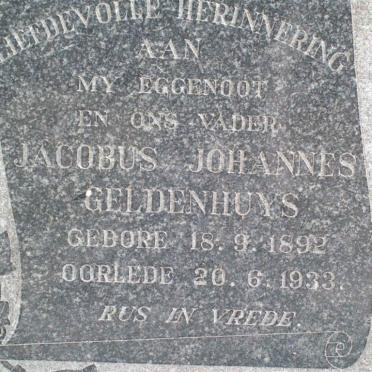 GELDENHUYS Jacobus Johannes 1892-1933