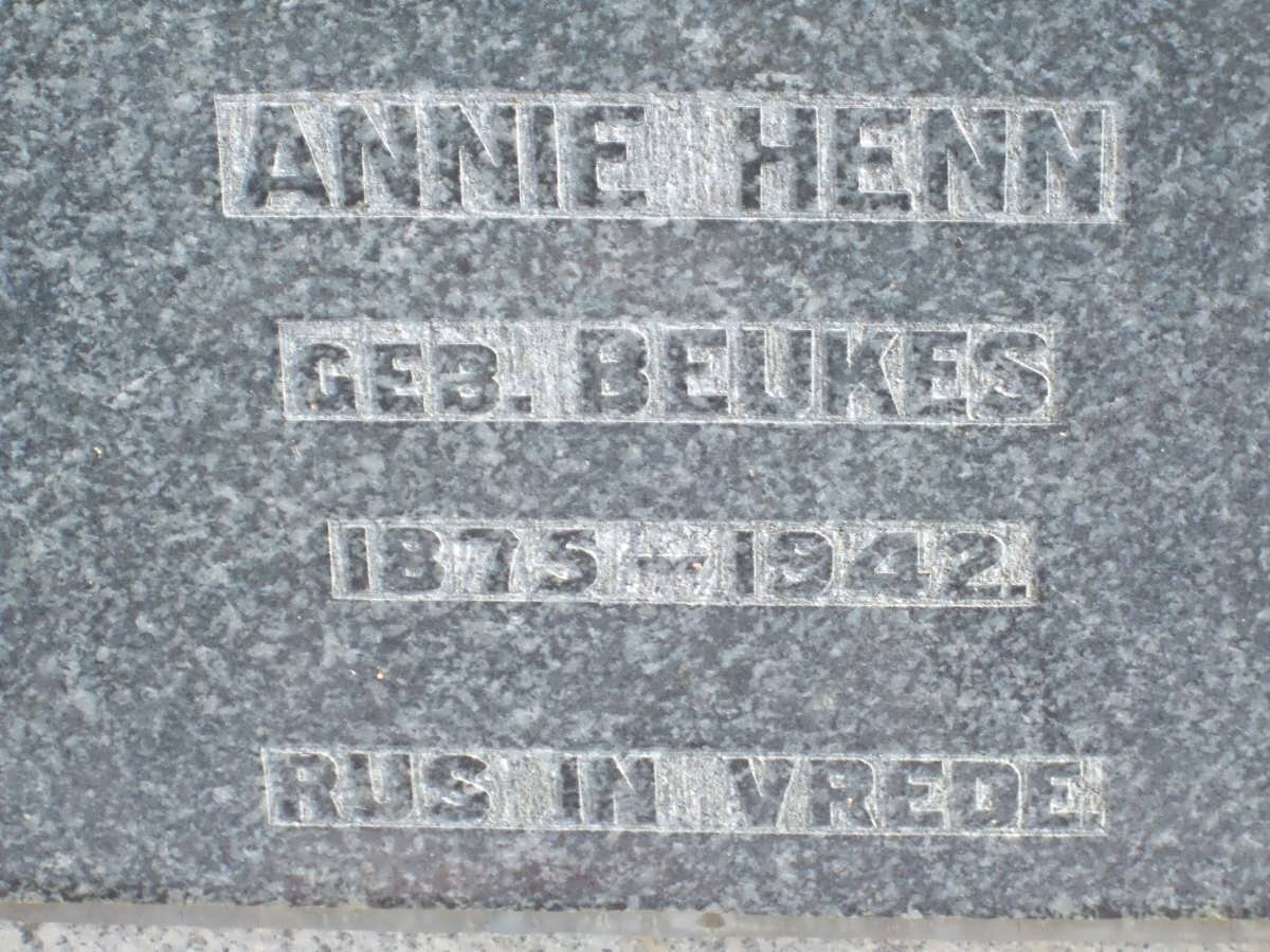 HENN Annie nee BEUKES 1875-1942