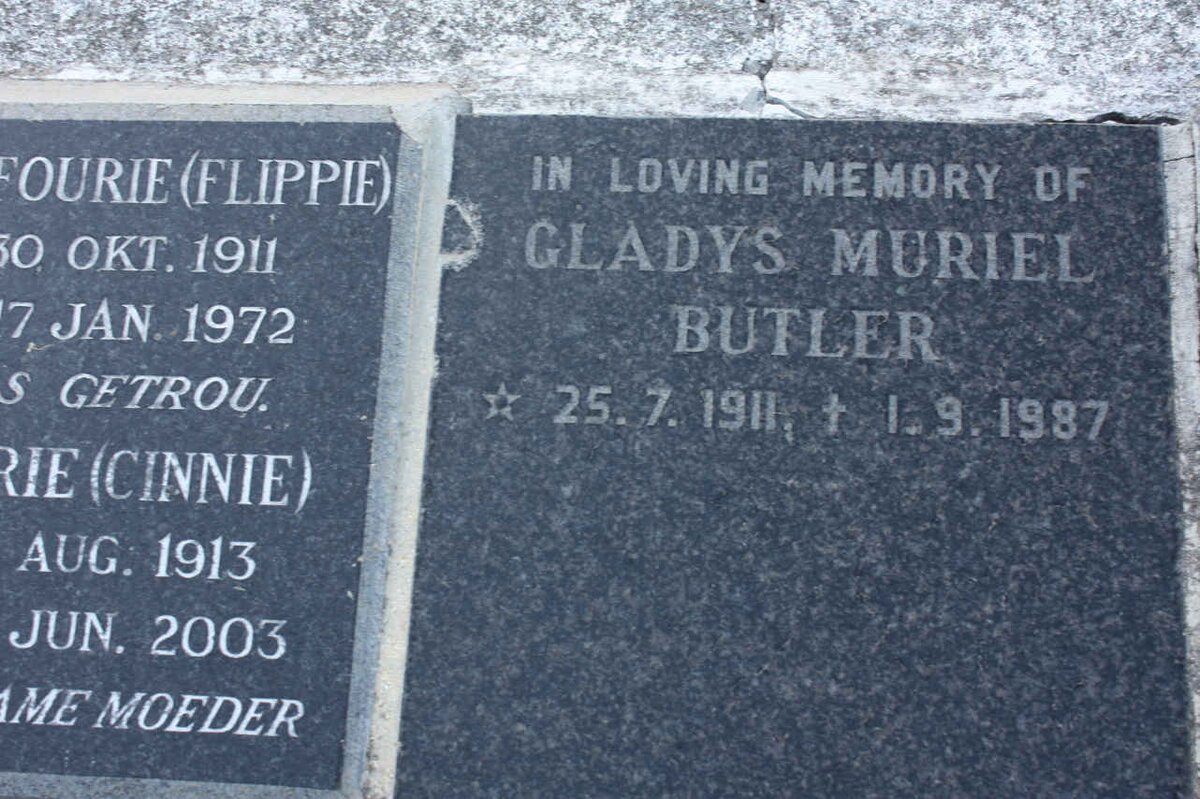 BUTLER Gladys Muriel 1911-1987