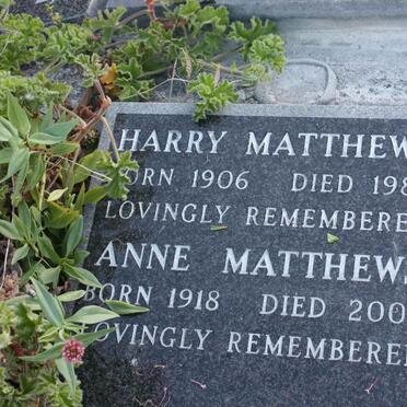 MATTHEWS Harry 1906-1984 &amp; Anne 1918-2002