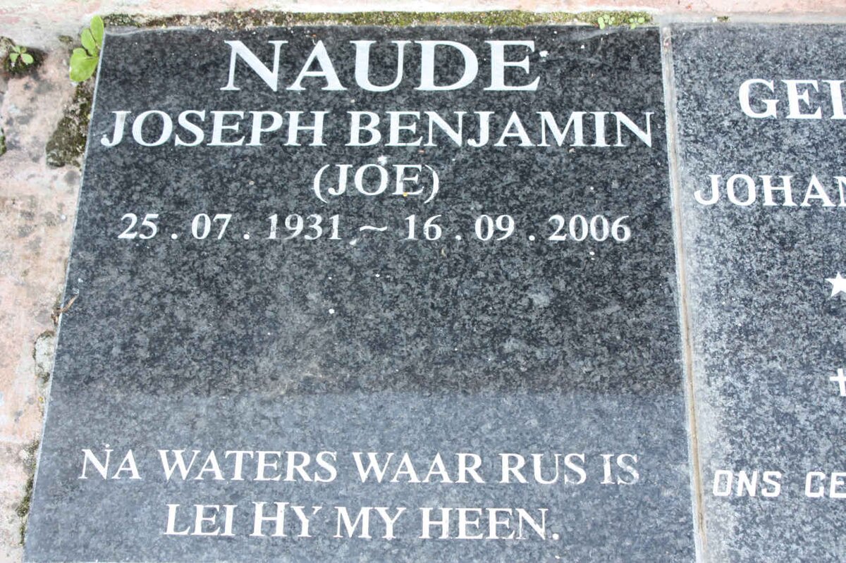NAUDE Joseph Benjamin 1931-2006