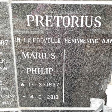 PRETORIUS Marius Philip 1937-2010